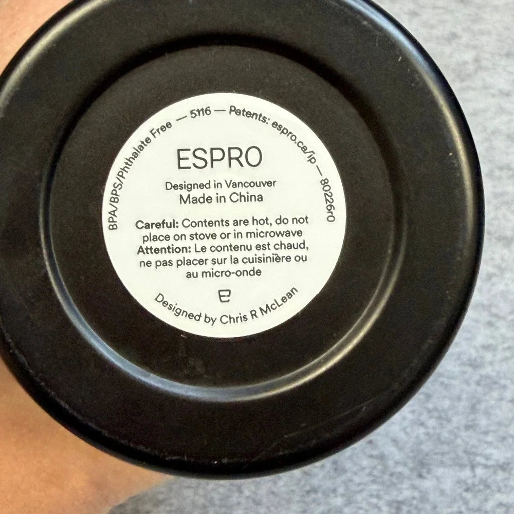 Espro Ultralight French Press Coffee Maker Travel Mug Matte Black 16oz